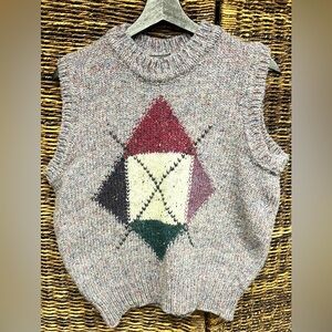 Rory Lynch-Multicolor Geometric‎ Patterned Sleeveless Sweater, Estimated size:S